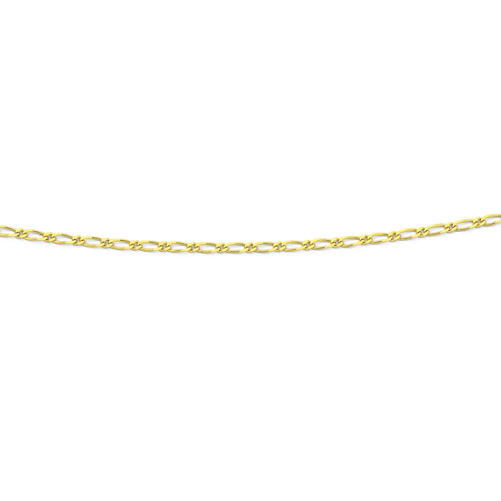 Prouds Necklaces>9Ct Gold 40Cm Solid Figaro 1+1 Chain