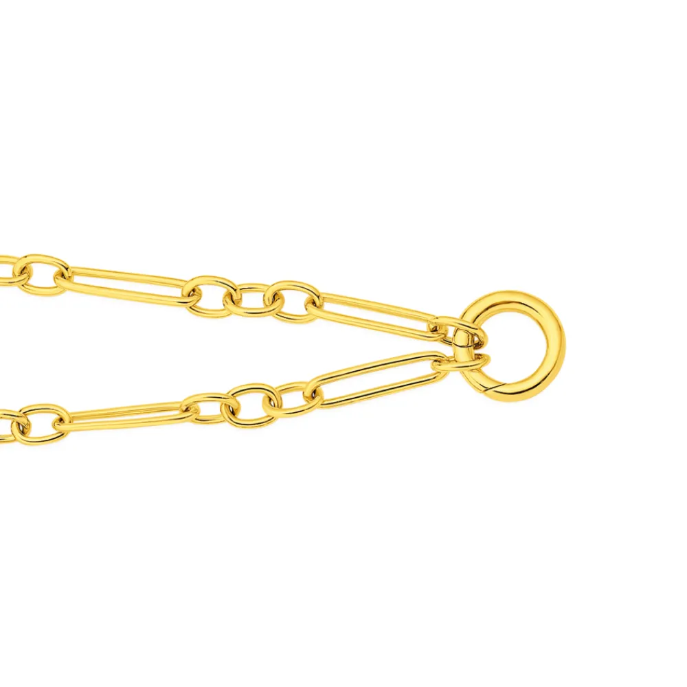 Prouds Bracelets>9Ct Gold 19Cm Solid Figaro 3+1 Paperclip Bracelet