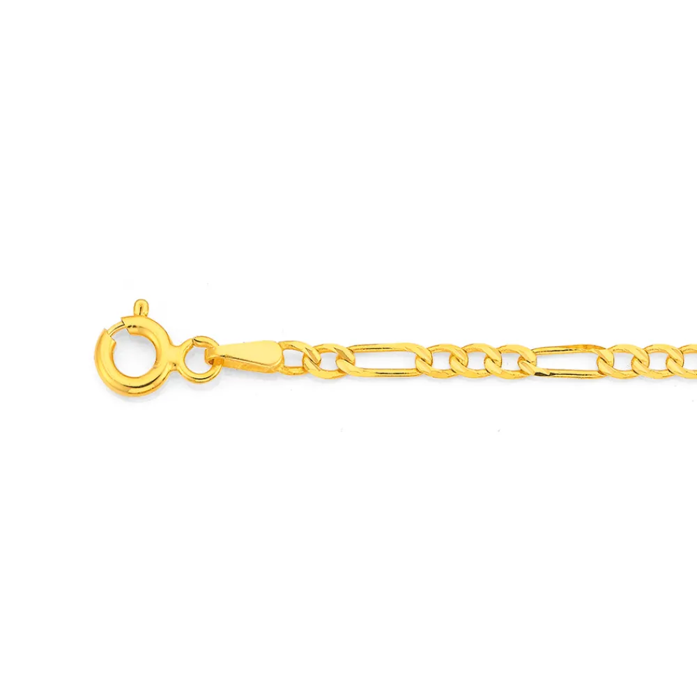 Prouds Bracelets>9Ct Gold 19Cm Solid Figaro Bracelet