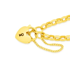 Prouds Bracelets>9Ct Gold 19Cm Solid Oval Belcher Padlock Bracelet