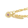 Prouds Bracelets>9Ct Gold 19Cm Solid Tulip Link Amethyst Padlock Bracelet In Purple