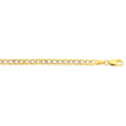 Prouds Bracelets>9Ct Gold 19.5Cm Two Tone Curb Bracelet