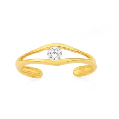 Prouds Body Jewellery>9Ct Gold Cz Double Band Toe Ring In White