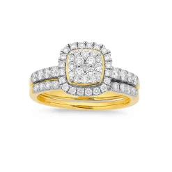 Prouds Rings>18Ct Gold Diamond Bridal Ring Set