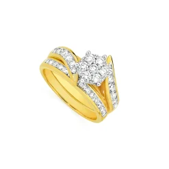 Prouds Rings>18Ct Gold Diamond Bridal Set