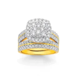 Prouds Rings>18Ct Gold Diamond Bridal Set