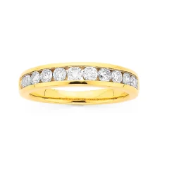Prouds Rings>18Ct Gold Diamond Channel Set Band In White