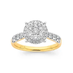 Prouds Rings>18Ct Gold Diamond Cluster Ring