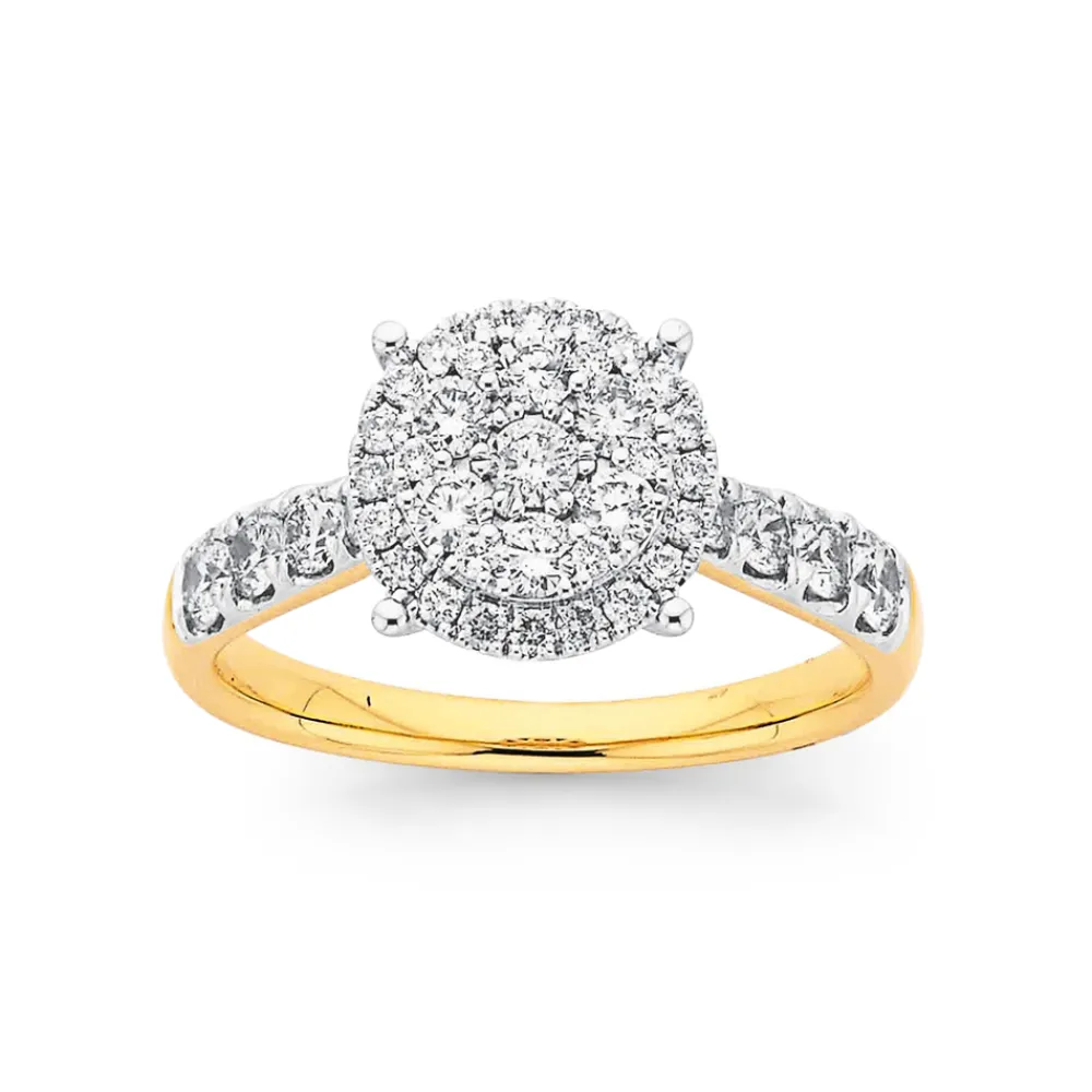 Prouds Rings>18Ct Gold Diamond Cluster Ring