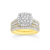Prouds Rings>18Ct Gold Diamond Cushion Shape Bridal Set