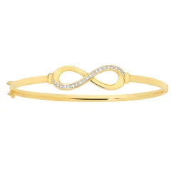 Prouds Bangles>9Ct Gold Diamond Infinity Bangle