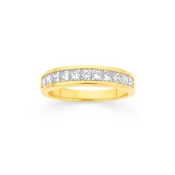 Prouds Rings>18Ct Gold Diamond Princess Cut Band
