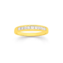 Prouds Rings>18Ct Gold Diamond Princess Cut Band