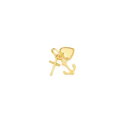 Prouds Charms>9Ct Gold, Faith Hope & Charity Charm