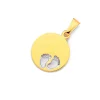 Prouds Pendants>9Ct Gold 12Mm Baby Feet Disc Pendant