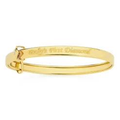 Prouds Bangles>9Ct Gold 40Mm 'Baby's First Diamond' Diamond-Set Bangle
