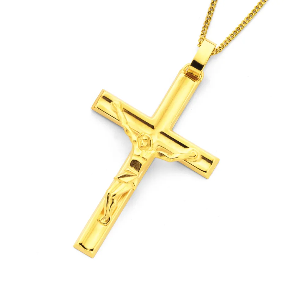 Prouds Pendants>9Ct Gold 45Mm Crucifix Cross Pendant
