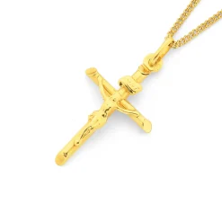 Prouds Pendants>9Ct Gold 26Mm Crucifix Pendant