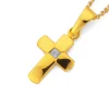Prouds Pendants>9Ct Gold 12Mm Cz Cross Pendant In White