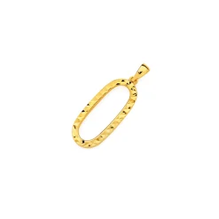 Prouds Pendants>9Ct Gold 25Mm Diamond-Cut Open Paperclip Pendant. Approximate Dimensions - 11Mm Width X 31Mm Height Including Bale.