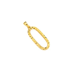 Prouds Pendants>9Ct Gold 25Mm Diamond-Cut Open Paperclip Pendant. Approximate Dimensions - 11Mm Width X 31Mm Height Including Bale.