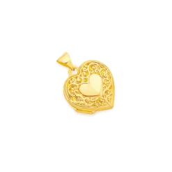 Prouds Pendants>9Ct Gold 15Mm Filigree Heart Locket