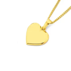 Prouds Pendants>9Ct Gold 12Mm Heart Plate Pendant