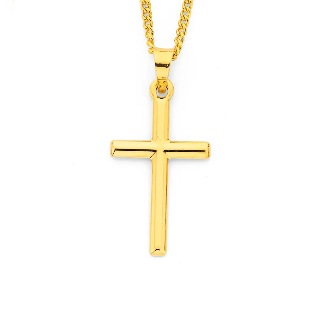 Prouds Pendants>9Ct Gold 21Mm Plain Cross Pendant
