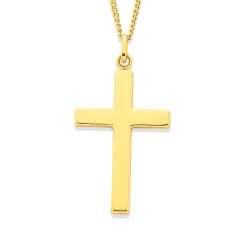Prouds Pendants>9Ct Gold 30Mm Plain Cross Pendant