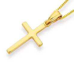 Prouds Pendants>9Ct Gold 22Mm Plain Cross Pendant