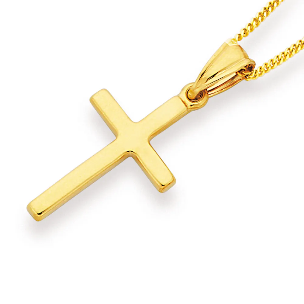 Prouds Pendants>9Ct Gold 22Mm Plain Cross Pendant