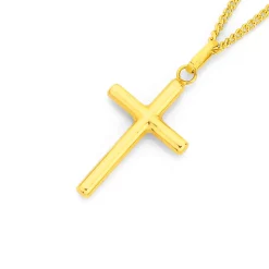 Prouds Pendants>9Ct Gold 18Mm Plain Cross Pendant