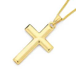Prouds Pendants>9Ct Gold 30Mm Plain Cross Pendant
