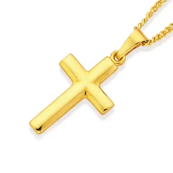 Prouds Pendants>9Ct Gold 18Mm Plain Cross Pendant