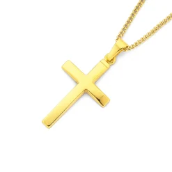 Prouds Pendants>9Ct Gold 21Mm Plain Cross Pendant