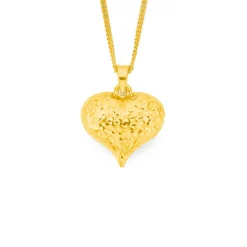 Prouds Pendants>9Ct Gold 15Mm Puff Heart Pendant