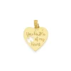 Prouds Pendants>9Ct Gold 18Mm Puzzle Message Heart Plate Pendant