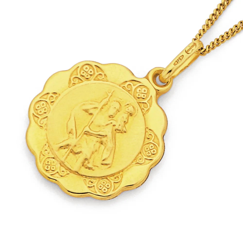 Prouds Pendants>9Ct Gold 16Mm Saint Christopher Pendant
