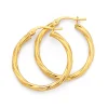 Prouds Earrings>9Ct Gold 20Mm Twist Hoop Earrings