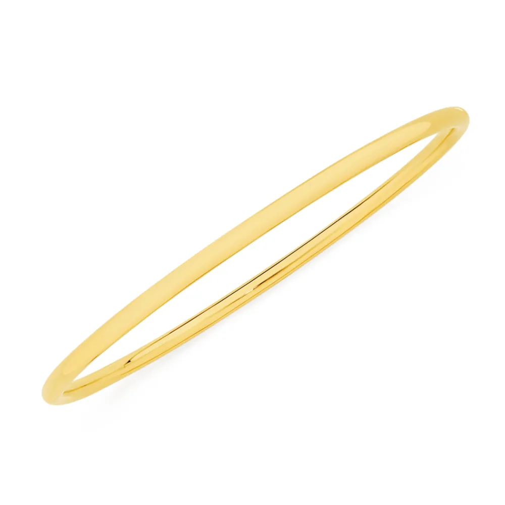 Prouds Bangles>9Ct Gold, 3Mm Wide Golf Bangle