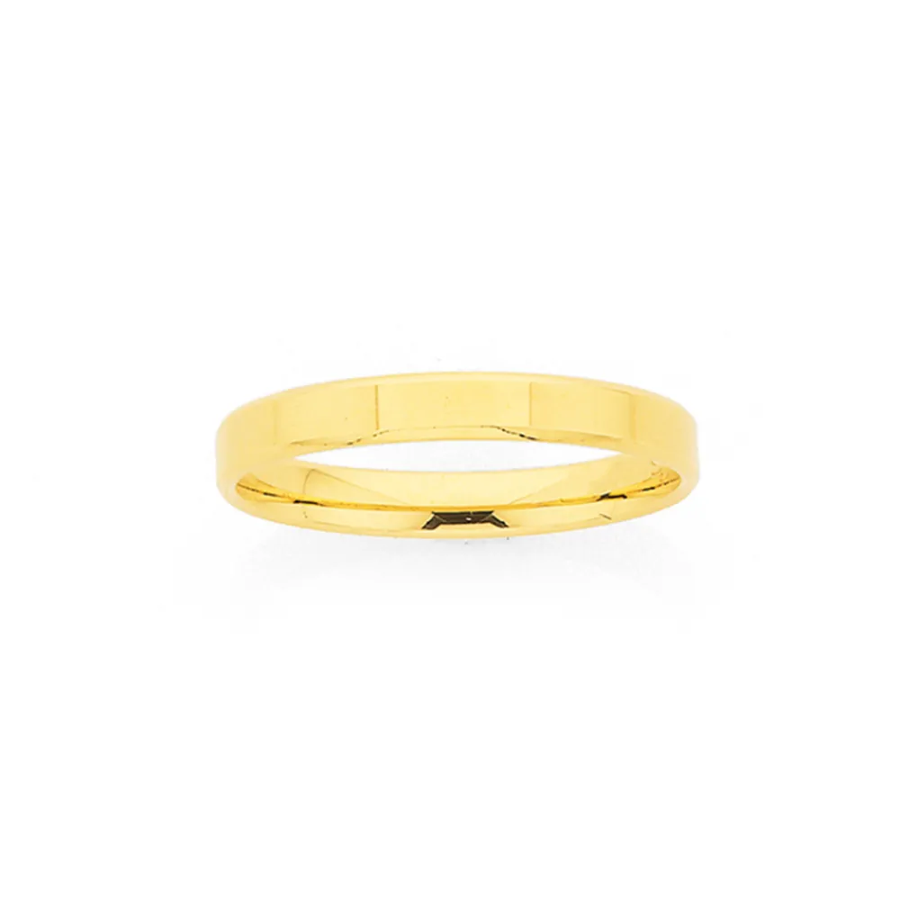 Prouds Rings>9Ct Gold 2.5Mm Width Flat Soft Edge Wedding Band