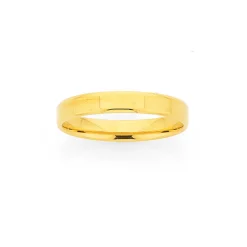 Prouds Rings>9Ct Gold 3Mm Width Flat Soft Edge Wedding Band