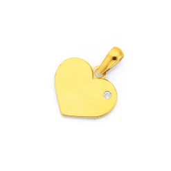 Prouds Pendants>9Ct Gold 12Mmcz Heart Disc Pendant