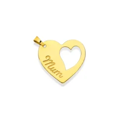 Prouds Pendants>9Ct Gold 'Mum' Heart Plate Pendant