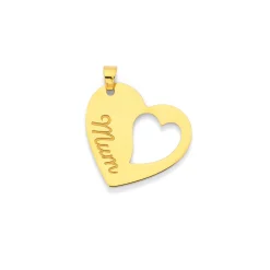 Prouds Pendants>9Ct Gold 'Mum' Heart Plate Pendant
