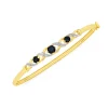 Prouds Bangles>9Ct Gold, Sapphire & Diamond Bangle In Blue