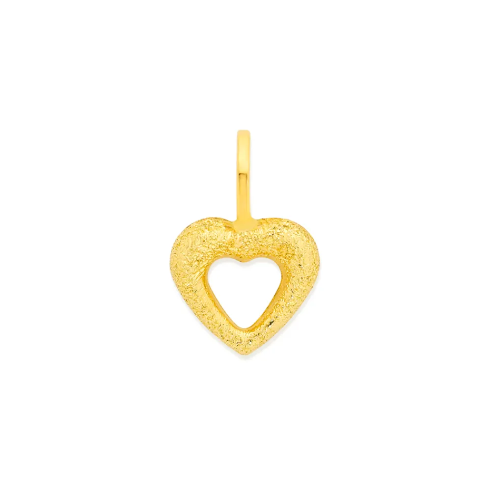 Prouds Charms>9Ct Gold Stardust Open Heart Charm