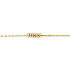 Prouds Body Jewellery>9Ct Gold Tri Tone 25Cm 7 Lucky Rings Singapore Anklet