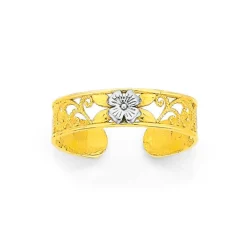 Prouds Body Jewellery>9Ct Gold Two Tone Filigree Toe Ring