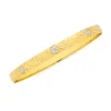 Prouds Bangles>9Ct Gold Two Tone 65Mm Solid Flower Bangle